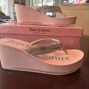 Juicy Couture Sparkling Pink / Blush Wedges JC Unwind size 8